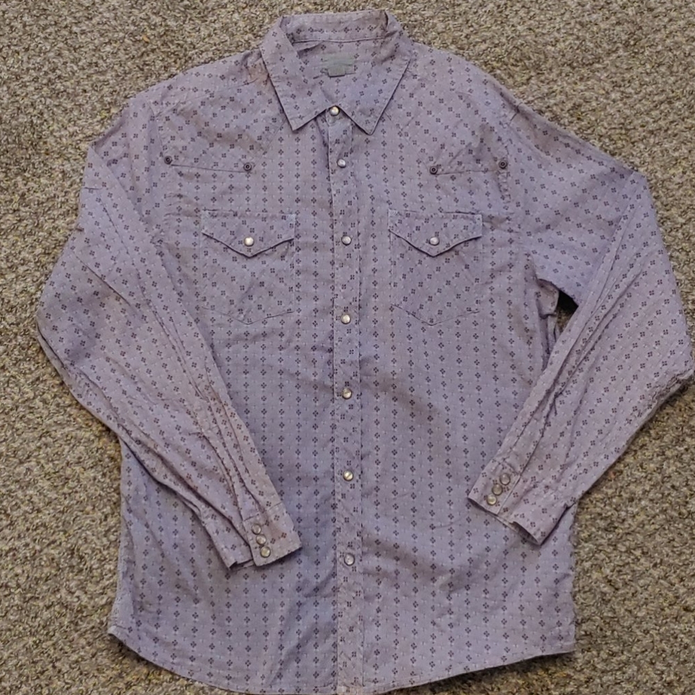Mens Tre Vero distressed western shirt